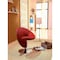 Manhattan Comfort Curl Swivel Accent Chair in Red and Polished Chrome, PK2 2-AC040-RD - alternate 4